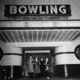 Members of a Women's Bowling League Exiting the Bowling Alley