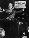 Victorious President Harry Truman Displaying Chicago Daily Tribune Headline  Dewey Defeats Truman
