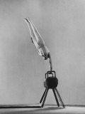 Danish Gymnastics Champion Hans Elmann Executing High Front Vault
