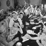 Men and Women Socializing at the USO Recreation Center