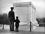 Captain Roger D Reid Visiting the Unknown Soldier's Tomb with His Son