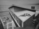 Guests Playing Cards and Sunbathing at Cliffside Home of W M MacConnell