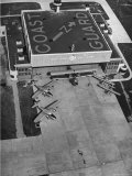 Aerial View of Hangar and Airplanes at a US Coast Guard Air Station