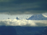 Flock of Geese Flying in Clouds Near Aghileen Peaks in the Izembeck Wildlife Range