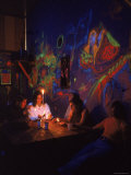 Hippies in a Psychedelic Coffee Shop