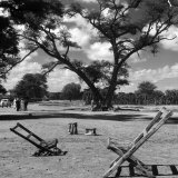 Empty Chairs Await Tribal Leaders Who Refused to Come to "Kgotla" Council Meeting