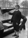 Kent School Headmaster Father Sill Yelling Through Megaphone to Crew Team