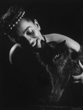 Gjon Mili's Cat Blackie Being Hugged by Nightclub Entertainer Maune de Revel
