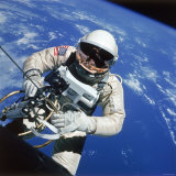 Astronaut Ed White Making First American Space Walk  120 Miles Above the Pacific Ocean