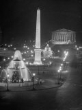 Lights Water Fountains Surrounding the Place de La Concirde Chamber of Deputies