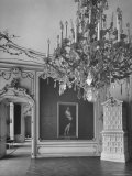 Elaborate Crystal Chandeliers Hanging from Ceilings in Kunsthistoriches Museum