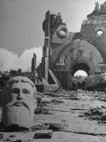 Head of Christ in Front of Destroyed Cathedral 2 Miles from Where the US Dropped an Atomic Bomb