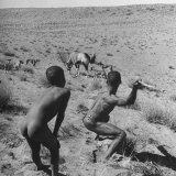 Bushman Throwing His Spear at a Winded Gemsbok