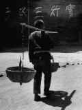 Farmer Walking Home with Purchased Goods