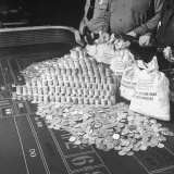 Police Guarding $500 000 in Silver Being Used During a WWII War Bond Rally in a Gambling Casino