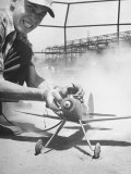 High School Student Holding His Model Plane Before Takeoff