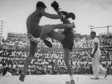 Arann Reongchai and Prasong Chaimeeboon Beginning a Match of a Muay Thai Boxinig