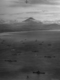 Allied Fleet Entering the Tokyo Bay with Mount Fuji in the Background