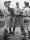 Boys Having a Discussion Before Playing Baseball
