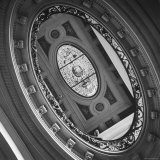 View of a Gorgeous Stained Glass Window in the Ceiling