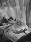 Lee Anderson Swimming Into Living Room of Raymond Loewy's House