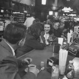 Cathy O'Donnell Having a Chocolate Sundae at Schwab's Drug Store