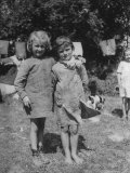 Little Girls at Civil Affairs Refugee Camp During WWII