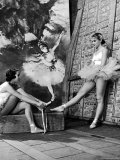 Denise Bourgeois and Claude Bessy Taking a Breather in Front of a Degas Background