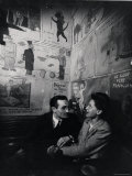 French Couple at Cafe Tango du Chat in the Latin Quarter  Paris