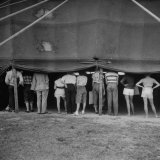Art Students from the Ringling School of Art Peeking in Circus Tent