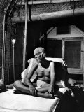 Holy Man Sri Ramana Maharshi Sitting in Bed