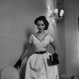 Woman Modeling an Afternoon Dress
