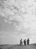 Illegal Immigrants from Mexico Following Power Lines North Into Us