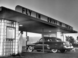 Customers Arriving by Car at Fly in Drive in Theatre