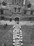Choir Filing Down Center of Chamber Court at Winchester College