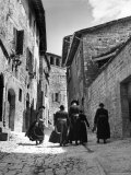 Franciscan Monks Walking Up the Via Porta Perlicinin