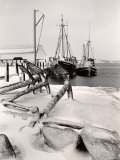 Fishing Ships Anchored at Dock During Winter on Martha's Vineyard