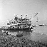 Ohio River Boat Moored at Dock on the Ohio River