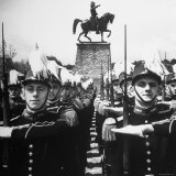 Cadets Lining Up in Front of the Statue of Gen Jean Baptiste Kleber