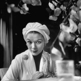 Model Wearing Cook's Hat by Jacques Fath