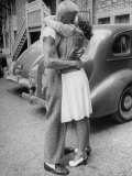 Boy and Girl Kissing Farewell at Monticello Jr College During Commencement