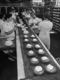 Cakes Being Frosted in A&P Plant