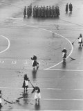 Cleaners Sweeping During the Anniversary Parade in Red Square