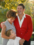 California Governor Candidate Ronald Reagan  Wife Nancy and Son Ronnie at Home on Ranch