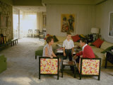 California Governor Candidate Ronald Reagan  Wife Nancy and Son Ronnie in Living Room at Home