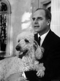 Gov Gaylord Nelson Holding His Pet Poodle