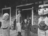 Bar with Wooden Figures of Billy the Kid and Indians