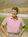 California Candidate For Governor Ronald Reagan Standing Outside on His Ranch