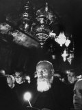 Old Man Attending Service at the Church of the Nativity in Bethlehem During Visit of Pope Paul Vi