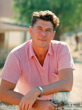 Casual Portrait of California Governor Candidate Ronald Reagan Outside at Home on Ranch